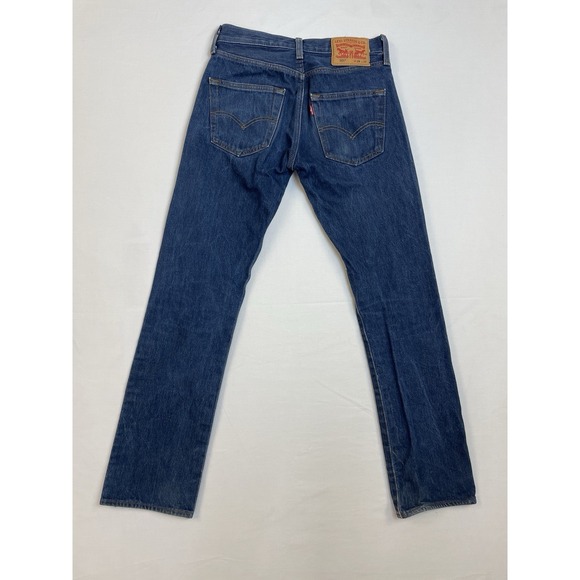 Levis 501 Men Jeans Button Fly 28x30 (measured) Medium Wash Straight Leg Regular - Picture 9 of 12